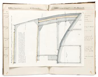 [Travel] British Naval Cruisers, Ships Logs. Illustrated Manuscripts on Paper, 1897-1900.